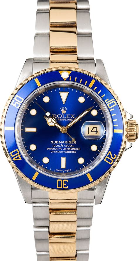 used blue and gold rolex|Rolex submariner blue gold steel.